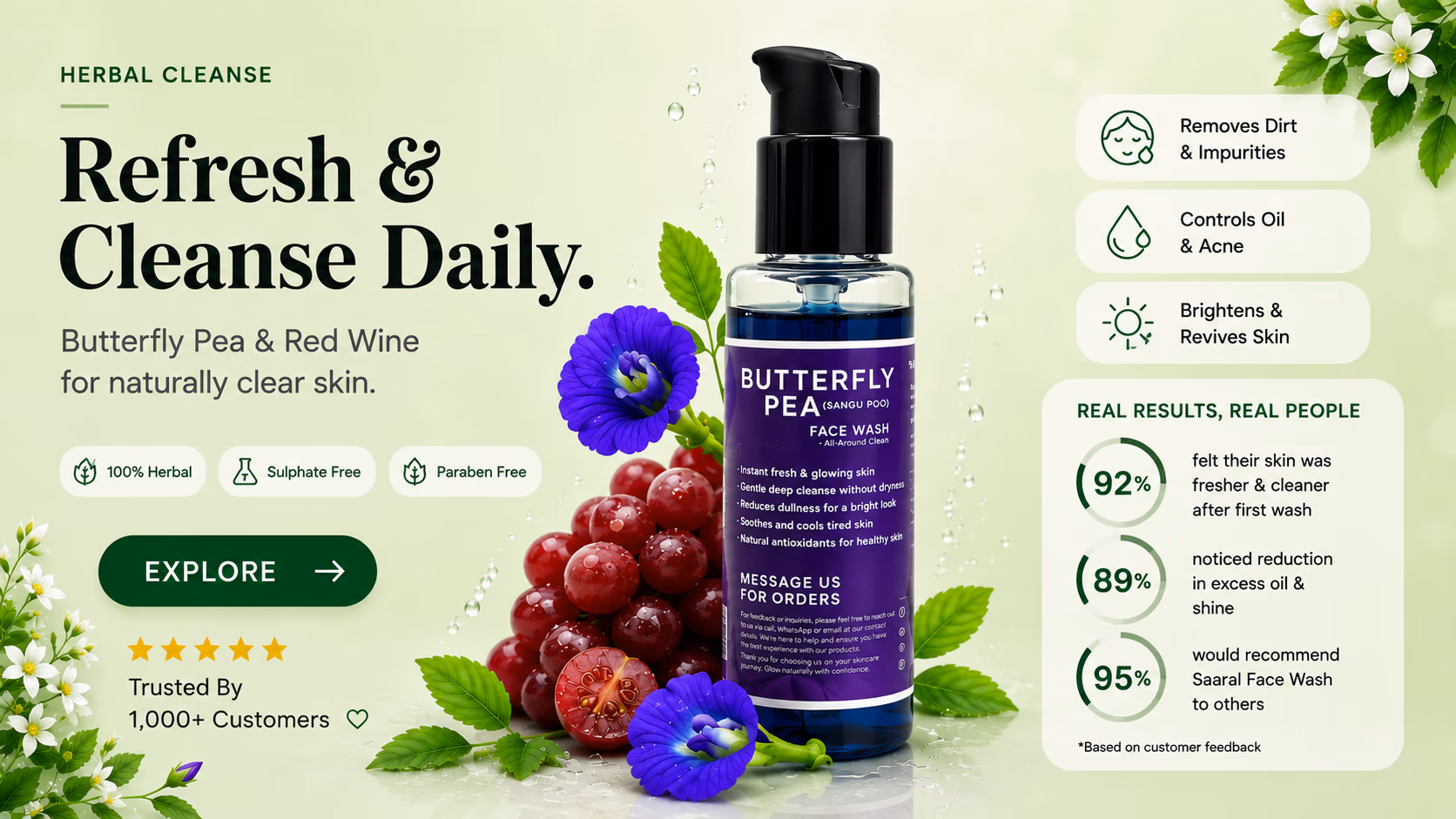 Saaral Face Wash — Ancient Herbal Cleanse for Radiant Skin